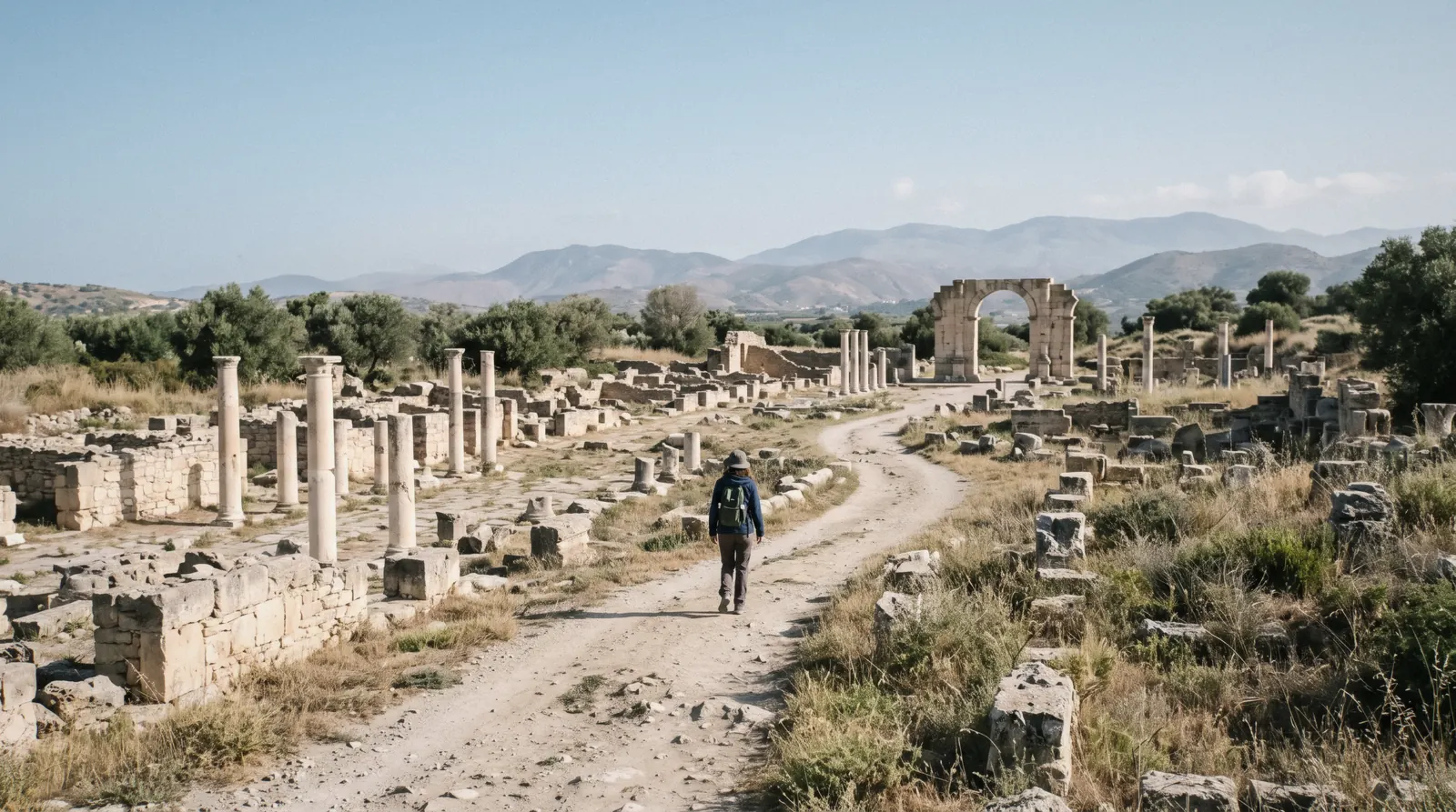 Ancient Roman ruins at Gortyn, the former capital of Roman Crete, on the Messara plain