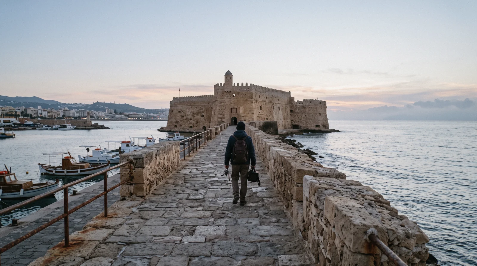 Koules Fortress, the Venetian sea castle guarding Heraklion's old harbour, Crete