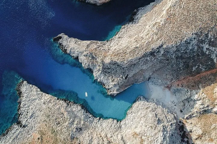 Narrow cove of Seitan Limania reached on a private boat trip, Crete Greece