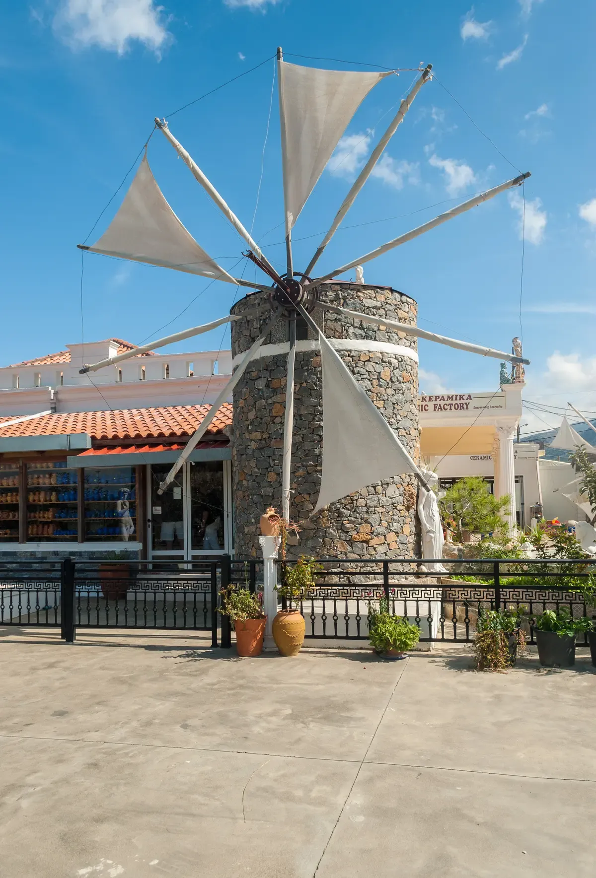 The Lasithi Plateau with its traditional windmills, pinned on the Crete map near the Cave of Zeus